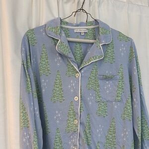 PJ Salvage Blue and Green Tree Print Kids Pajama Top